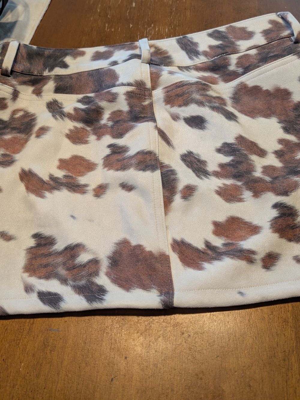 Animal-Print Skort in Cream and Brown